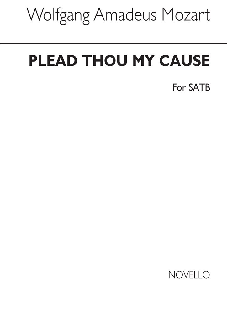 Mozart Plead Thou My Cause Satb